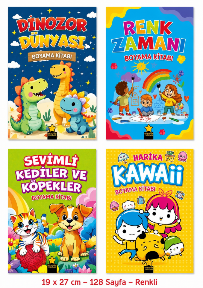 Geleceğin Yıldızları Kalın Boyama Kitabı Seti 4 Kitap
