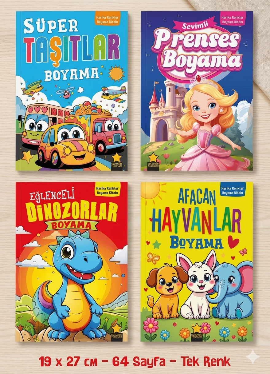 Harika Renkler Boyama Kitabı Seti 4 Kitap