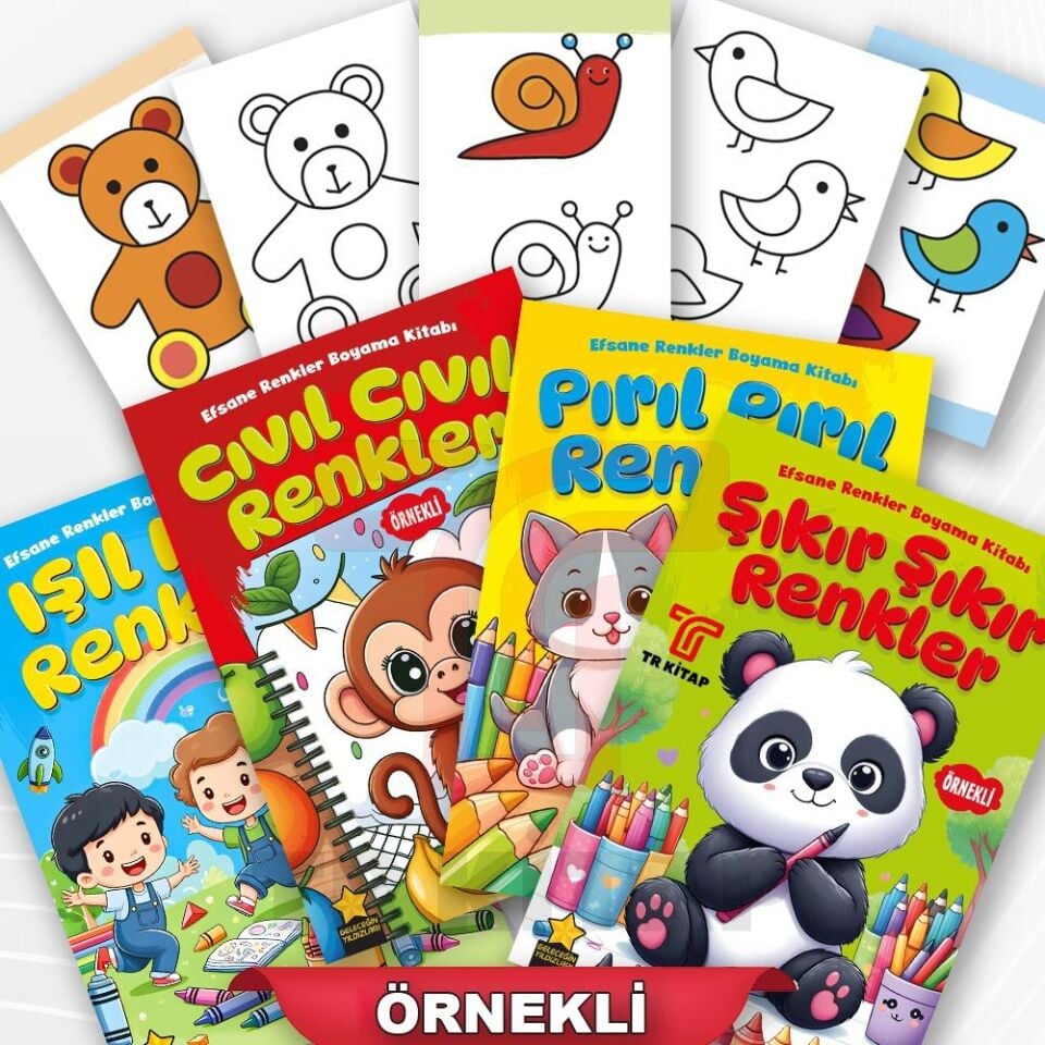 Efsane Renkler Örnekli Boyama Kitabı 4 Kitap Set