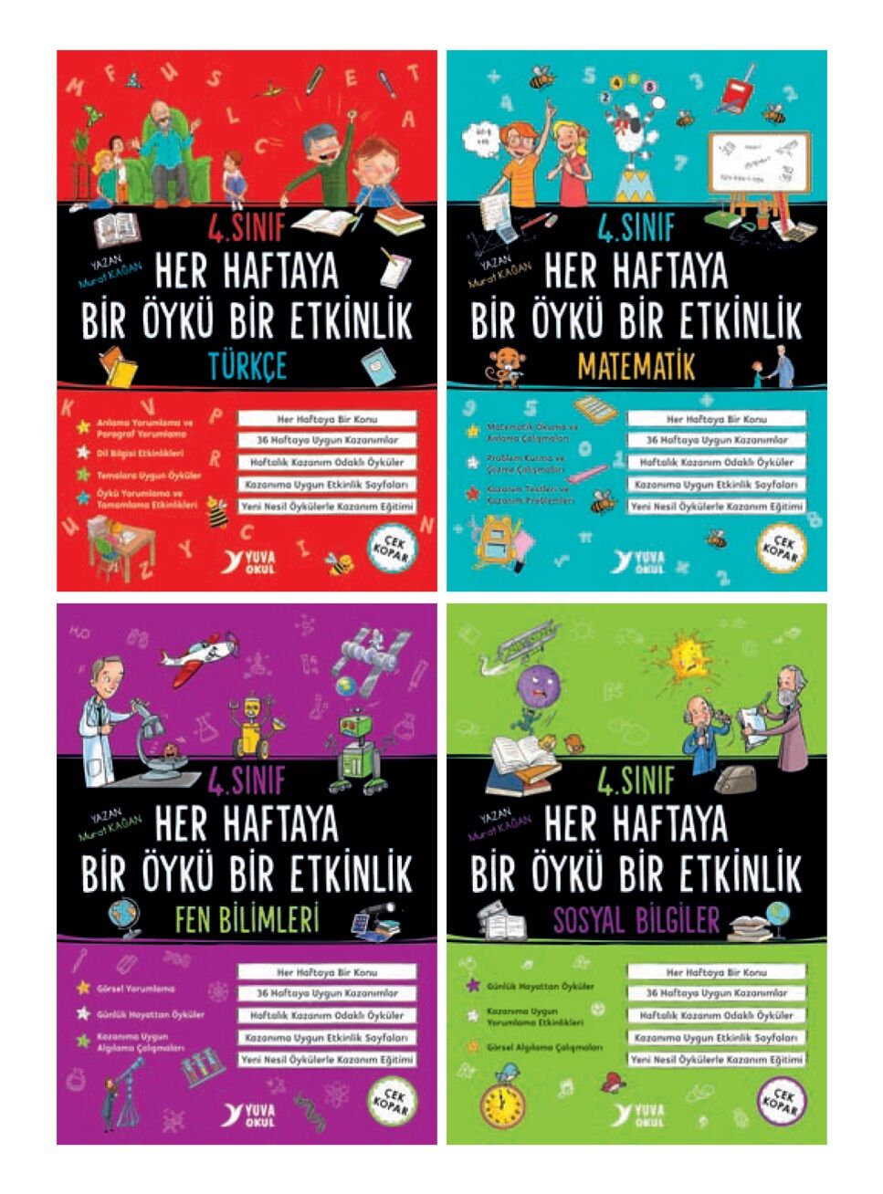 Yuva 4. Sınıf Her Haftaya Bir Öykü Bir Etkinlik 4 Kitap