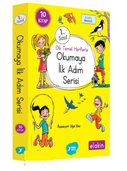 Yuva 1. Sınıf Dik Temel Okumaya İlk Adım Serisi ELAKİN 10 Kitap