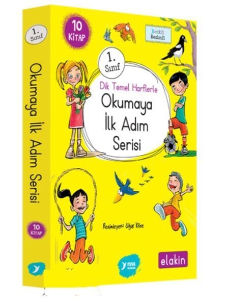 Yuva 1. Sınıf Dik Temel Okumaya İlk Adım Serisi ELAKİN 10 Kitap