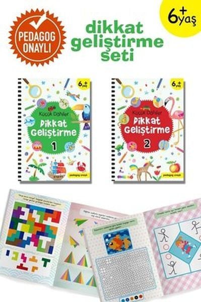 Küçük Dahiler Dikkat Geliştirme Seti 6+ Yaş (2 Kitap) Gülizar Ç. Çetinkaya & Ayça G. Derin