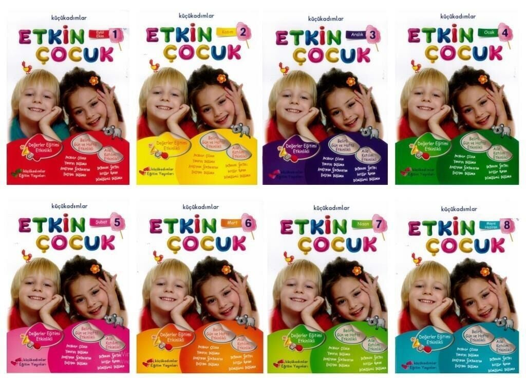 Küçük Adımlar Etkin Çocuk Okul Öncesi Eğitim Seti 8 Kitap
