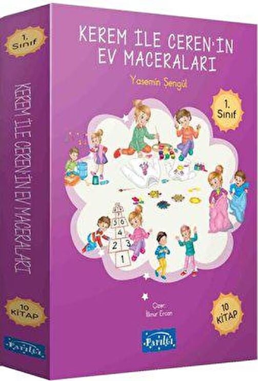 Parıltı 1. Sınıf Kerem ile Ceren'in Ev Maceraları Seti 10 Kitap
