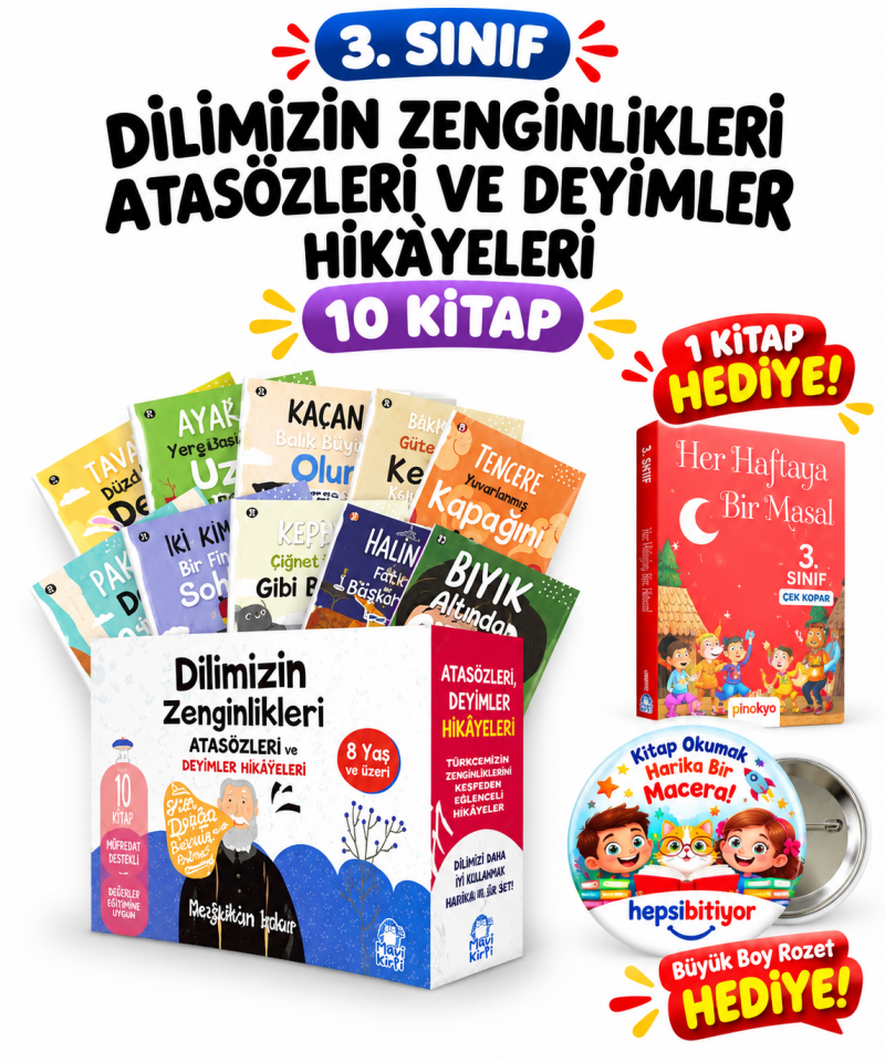 Mavi Kirpi 3. Sınıf Atasözleri ve Deyimler Hikaye Seti (10 Kitap)