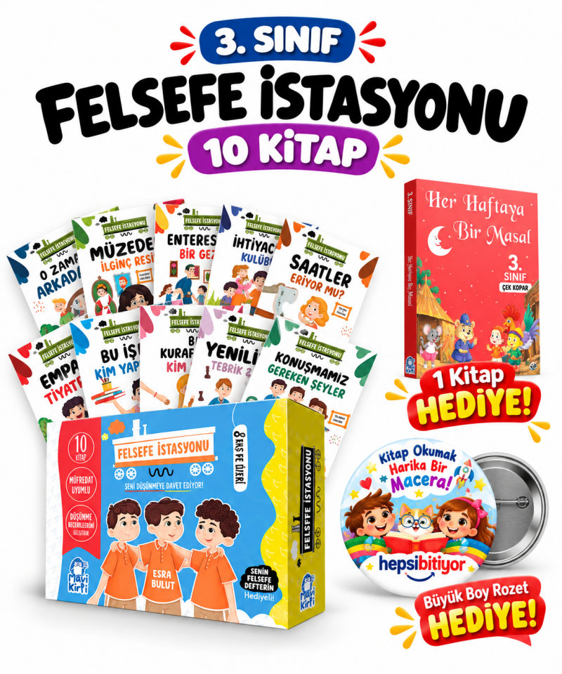 Mavi Kirpi 3. Sınıf Felsefe İstasyonu Hikaye Seti (10 Kitap)