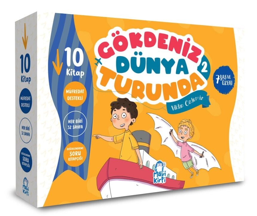 Mavi Kirpi 2. Sınıf Gökdeniz Dünya Turunda 2 Hikaye Seti (10 Kitap)