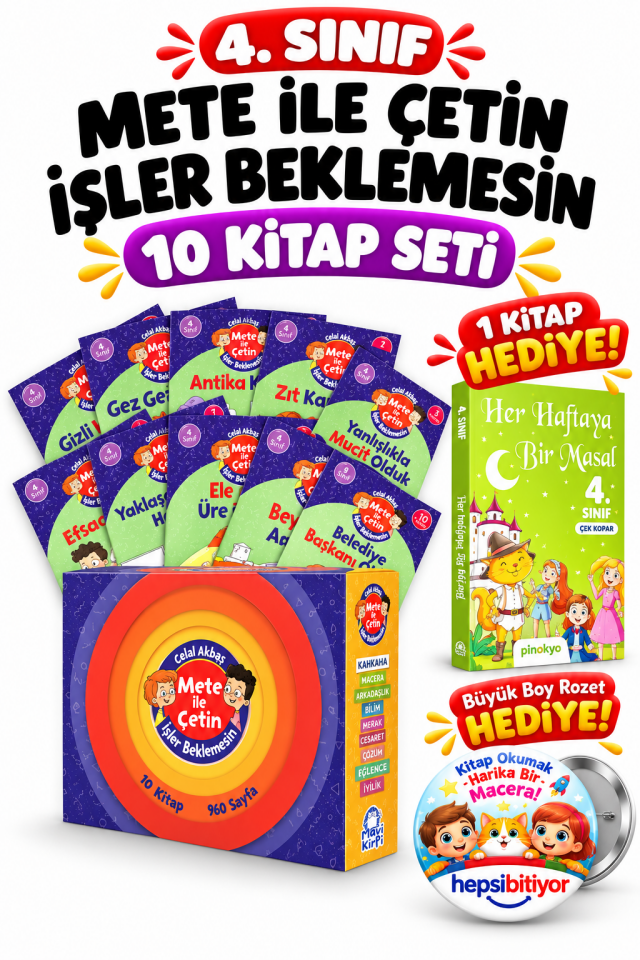 Mavi Kirpi 4. Sınıf Mete İle Çetin İşler Beklemesin Hikaye Seti (10 Kitap)