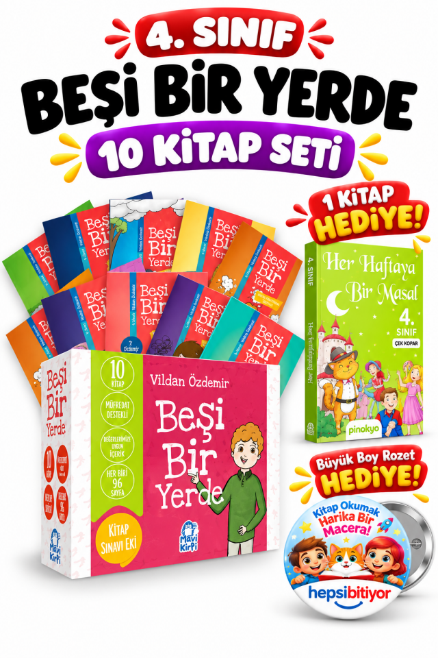 Mavi Kirpi 4. Sınıf Beşi Bir Yerde Hikaye Seti (10 Kitap)