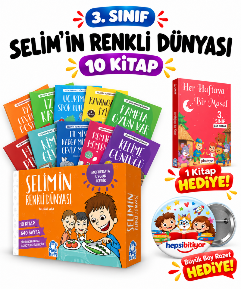 Mavi Kirpi 3. Sınıf Selimin Renkli Dünyası Hikaye Seti (10 Kitap)