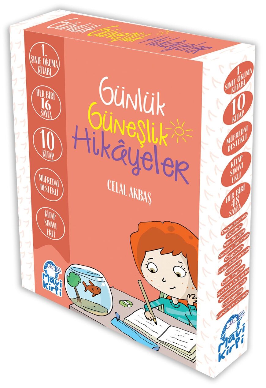 Mavi Kirpi 1. Sınıf Günlük Güneşlik Hikaye Seti (10 Kitap)