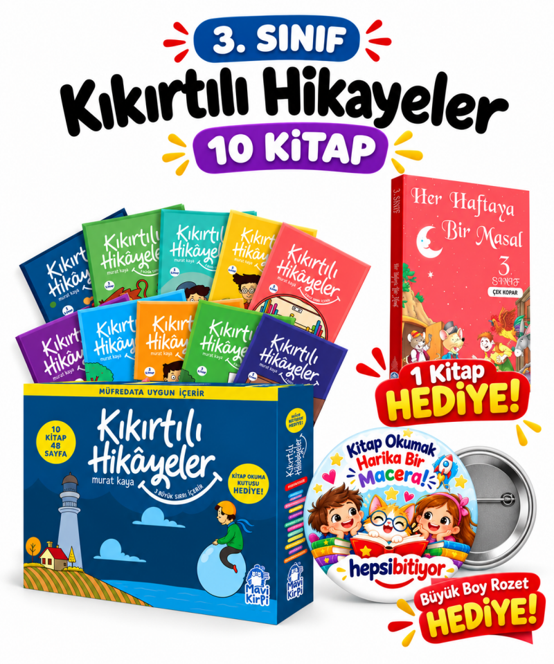Mavi Kirpi 3. Sınıf Kıkırtılı Hikayeler Seti (10 Kitap)