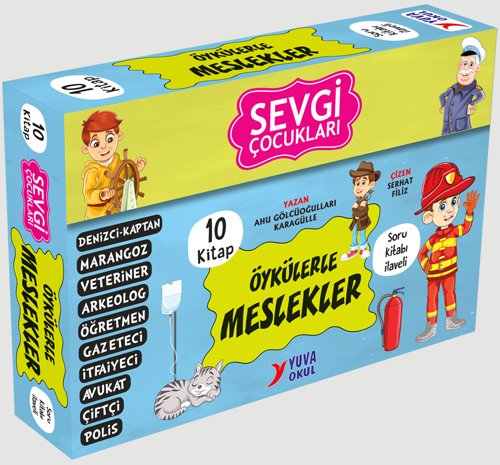 Yuva 3. ve 4. Sınıf Sevgi Çocukları Meslekler Hikaye Seti 10 Kitap