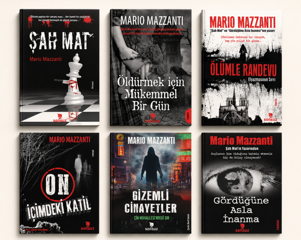 Mario Mazzanti Psikolojik Gerilim ve Polisiye Roman Seti (6 Kitap)