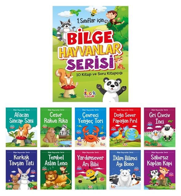 Bıcırık 1. Sınıflar İçin Bilge Hayvanlar Serisi Seti 10 Kitap