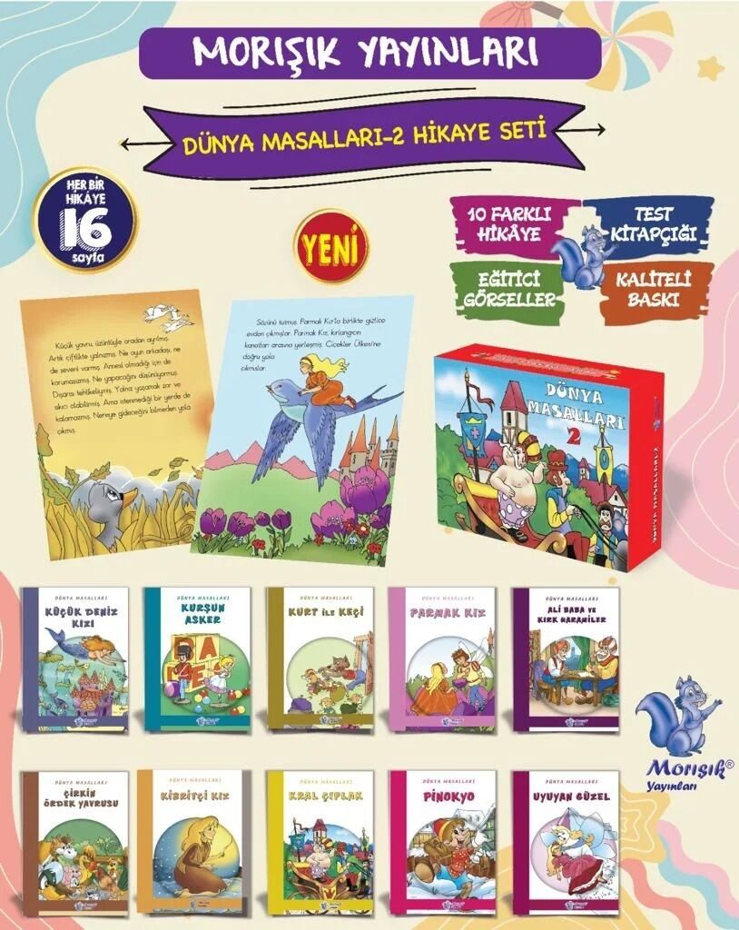 Morışık 1. Sınıf Dünya Masalları 10 Kitap (Set2)