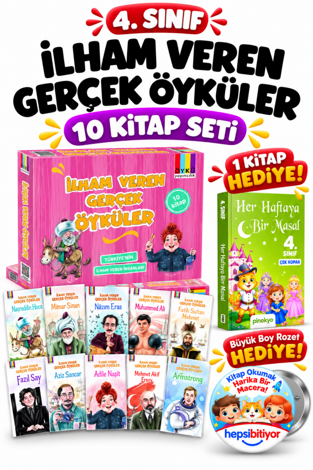 Öykü 4. Sınıf İlham Veren Gerçek Öyküler Hikaye Seti 10 Kitap