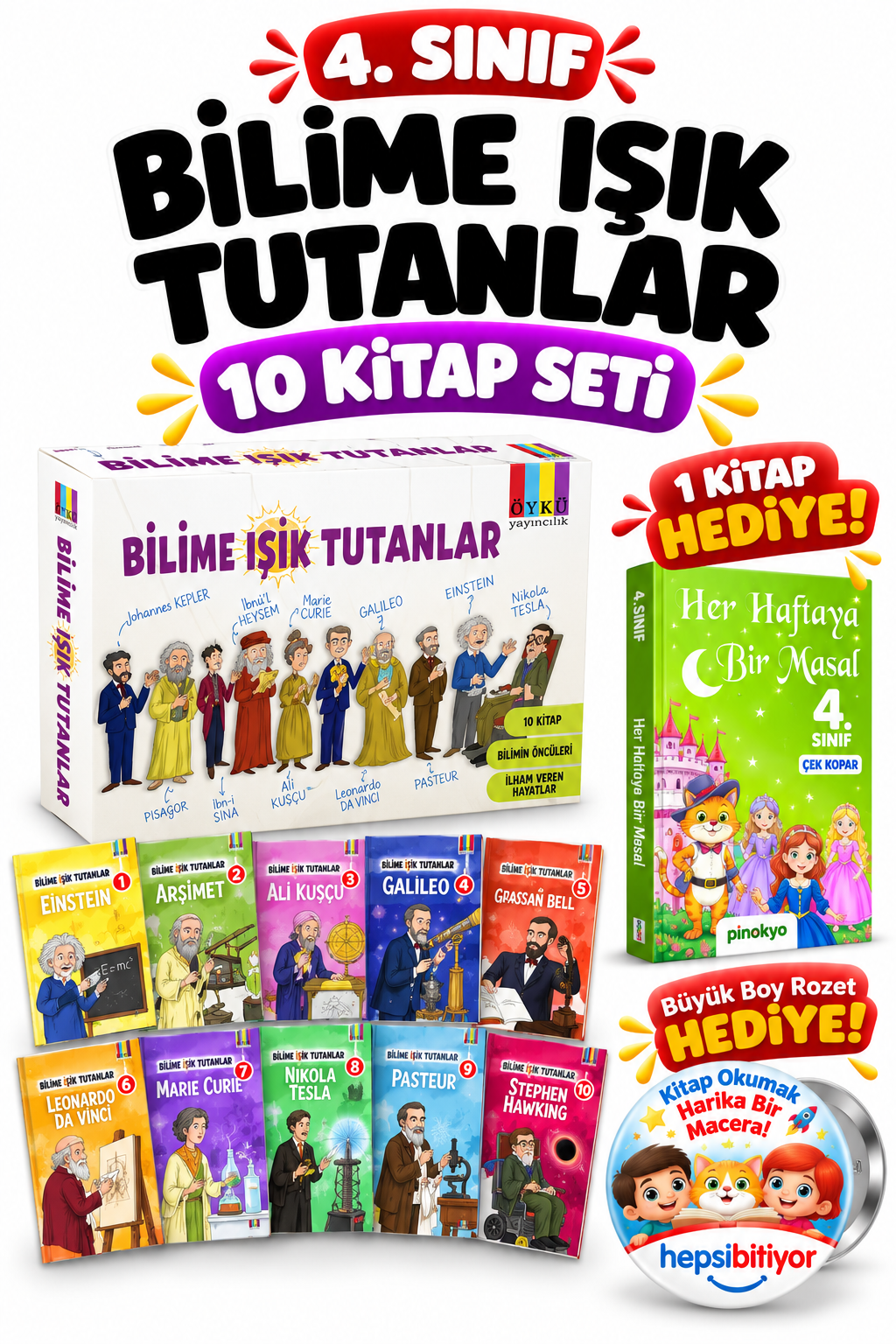 Öykü 4. Sınıf Bilime Işık Tutanlar Hikaye Seti 10 Kitap