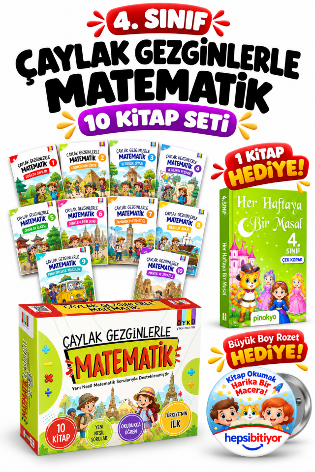 Öykü 4. Sınıf Çaylak Gezginlerle Matematik Hikâye Seti 10 Kitap
