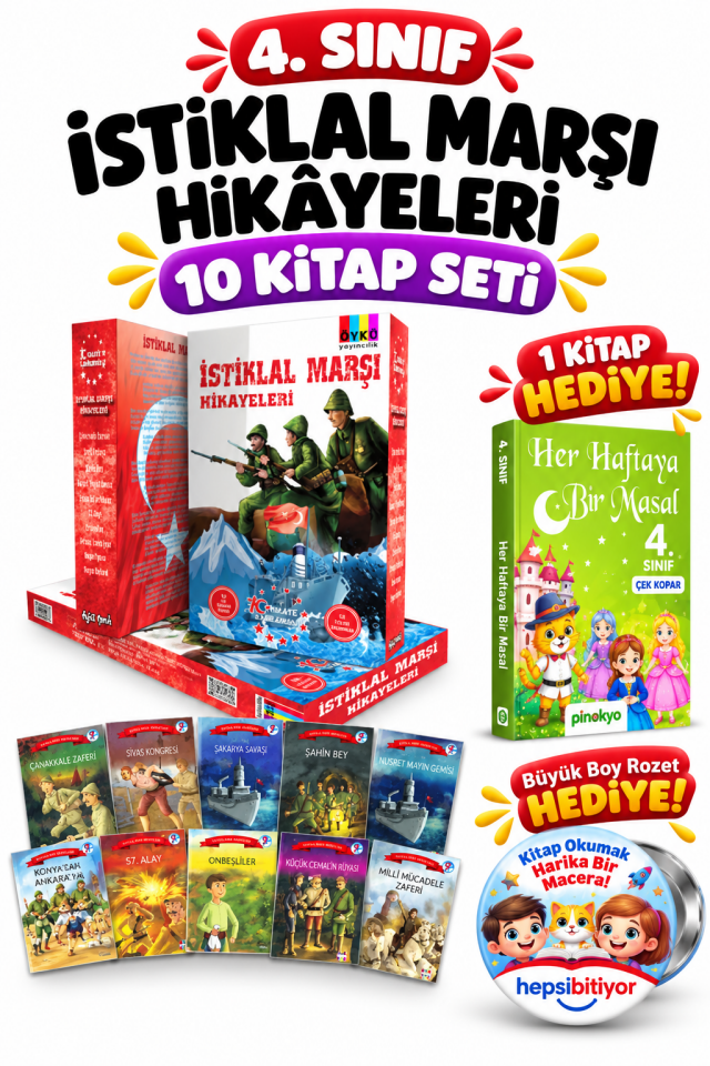 Öykü 4. Sınıf İstiklal Marşı Hikâyeleri Seti 10 Kitap