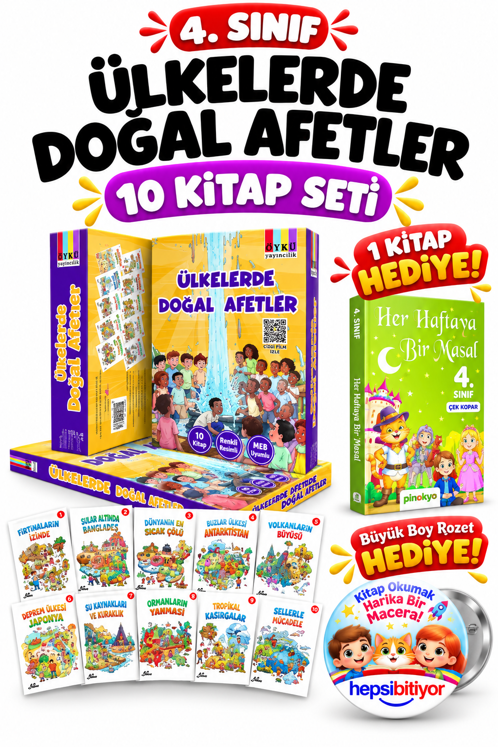 Öykü 4. Sınıf Ülkelerde Doğal Afetler Hikâye Seti 10 Kitap