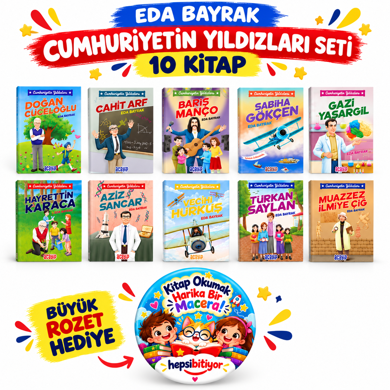 Hediyeli - Eda Bayrak Cumhuriyetin Yıldızları Seti 10 Kitap