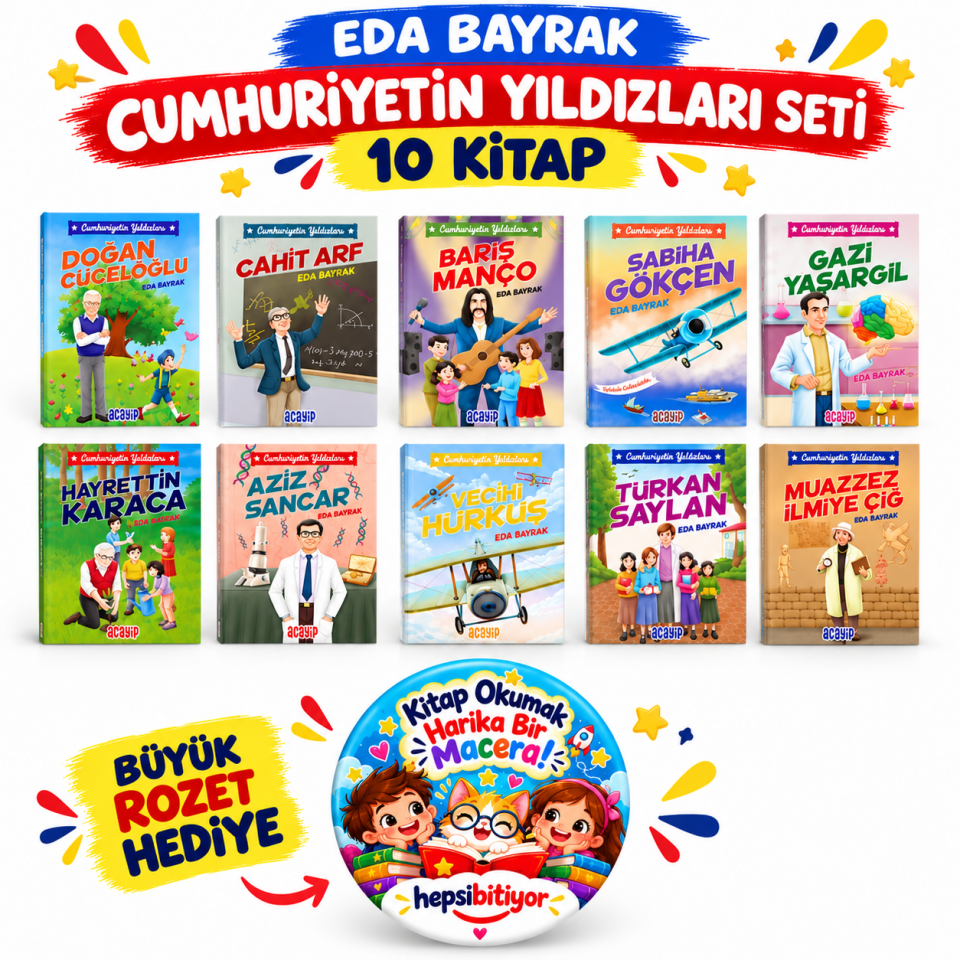 Hediyeli - Eda Bayrak Cumhuriyetin Yıldızları Seti 10 Kitap