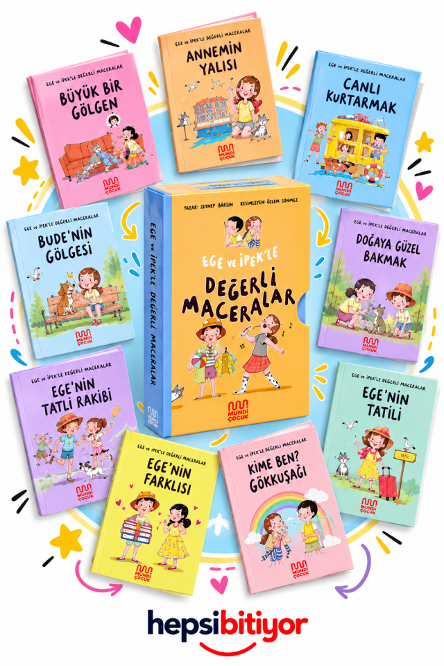 Mundi Çocuk Ege ve İpek’le Değerli Maceralar Kutulu Set 8 Kitap
