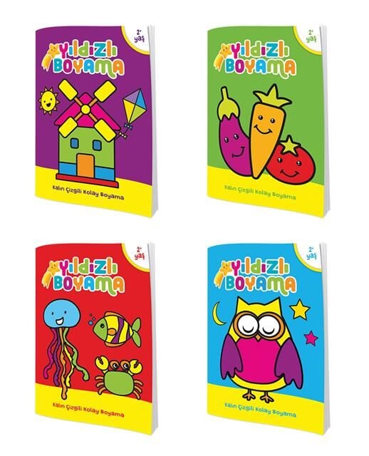 Okul Öncesi Yıldızlı Boyama Seti 4 Kitap