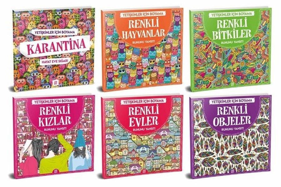 Yetişkinler İçin Boyama Seti 6 Kitap