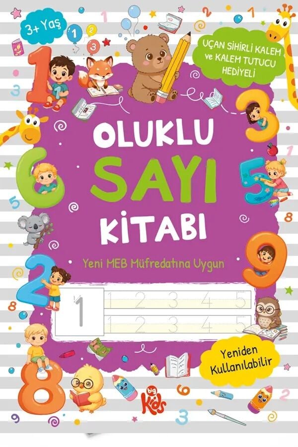 Oluklu Sayı Kitabı - Uçan Sihirli Kalem ve Kalem Tutucu Hediyeli