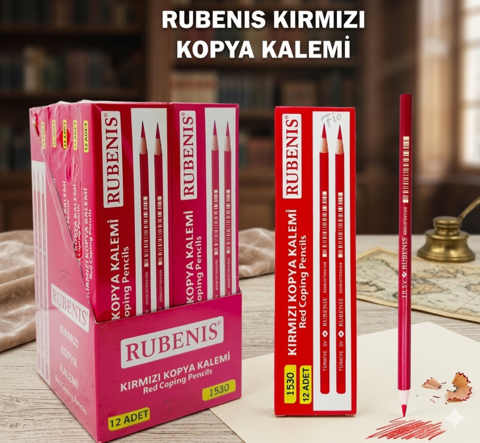 Rubenis Kırmızı Kopya Kalemi 1 Düzine