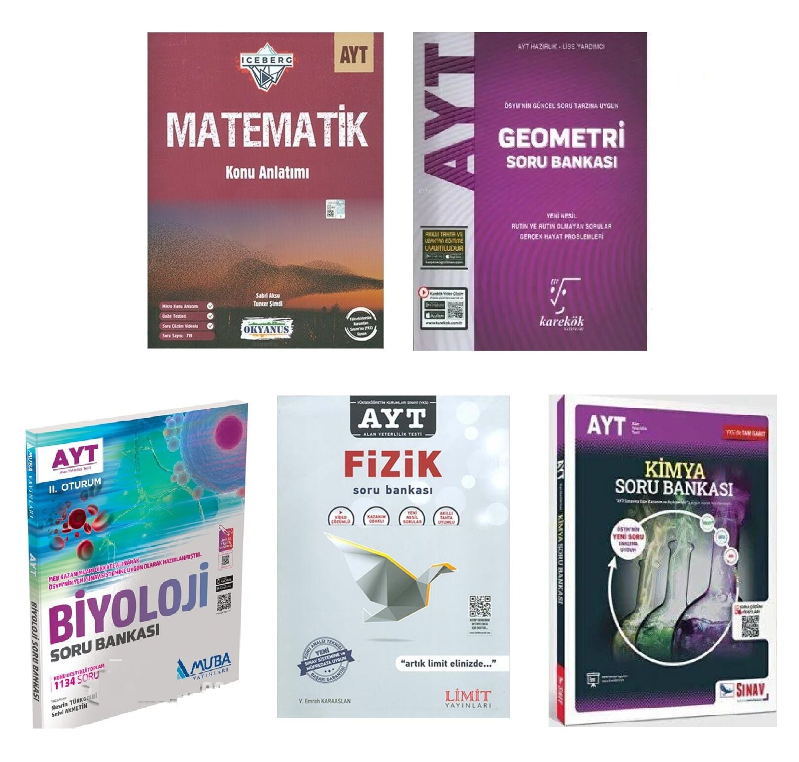 Ayt Sayısal Soru Bankası Seti 5 Kitap (Okyanus - Karekök - Muba - Limit - Sınav)